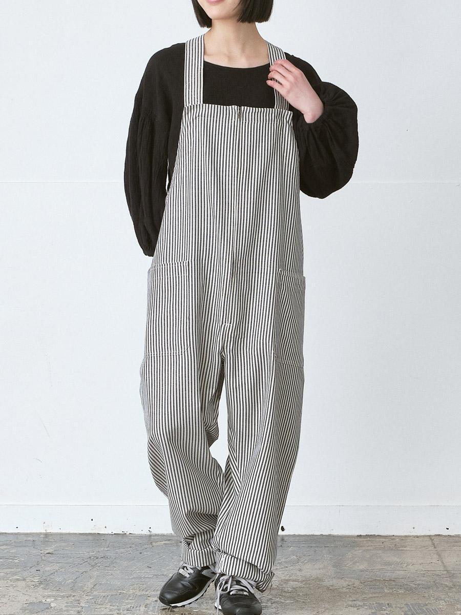 フロントジップサロペット ロンドンストライプ | サロペット | 【公式