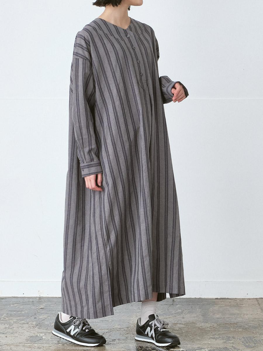 浅Vネックワンピース 綿麻ストライプ | OPナガソデ | 【公式】D*g*y