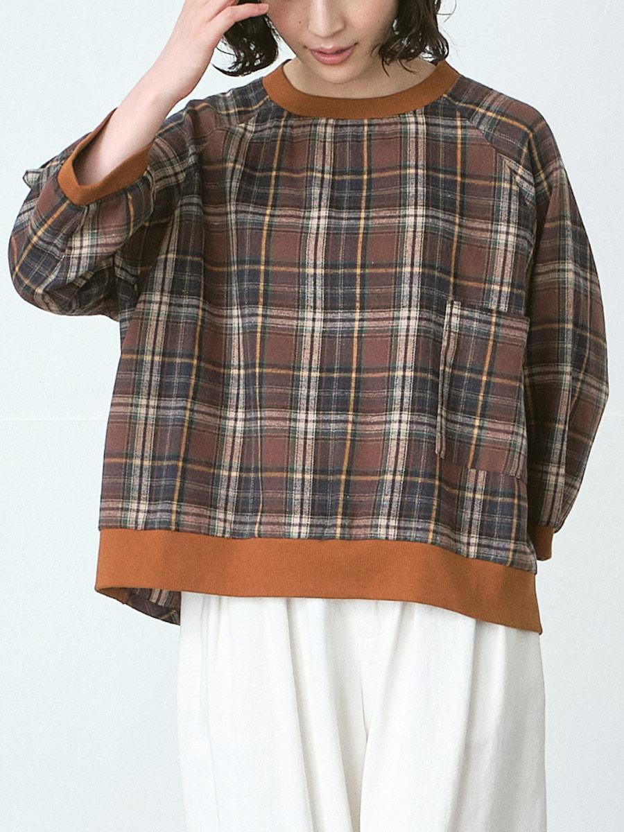 リブプルオーバー 綿ソフトネルチェック | シャツBLナガソデ | 【公式