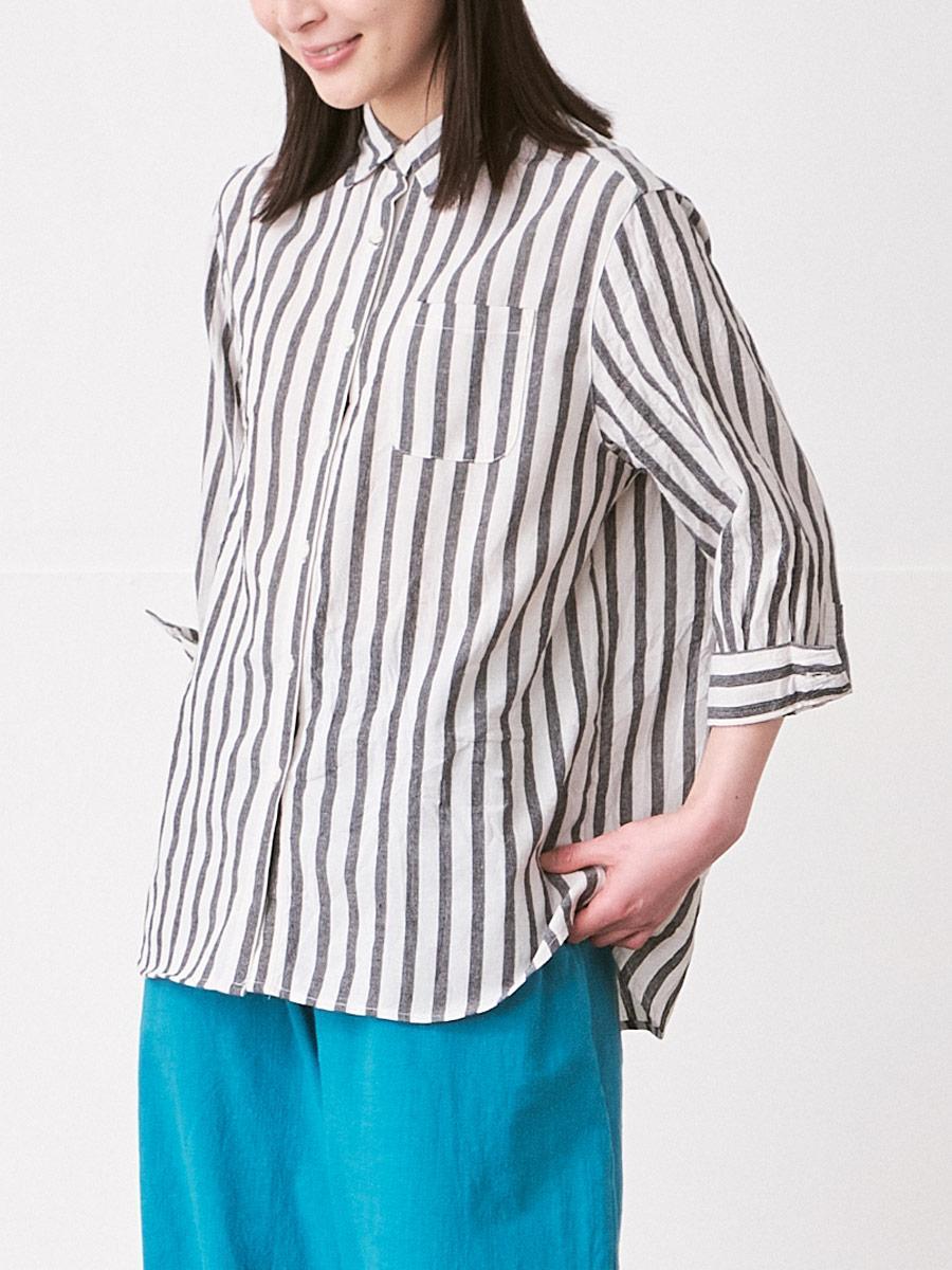 ブラウス 綿ワッシャーロンドンストライプ | シャツBLシチブソデ